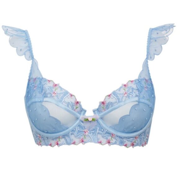 💕FOR LOVE AND LEMONS💕 Bell Bow Underwire Bra ~ Blue 38C NWT - Picture 9 of 16